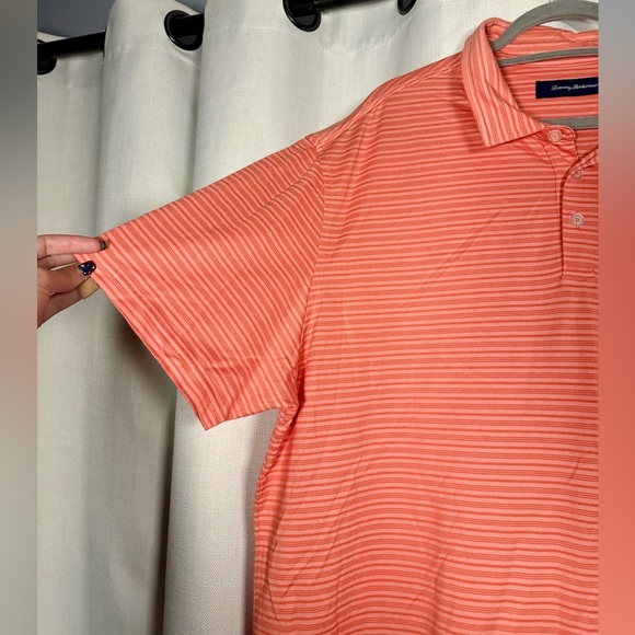 Tommy Bahama Coral Pink Striped Golf Polo Shirt 3XL - Picture 7 of 10